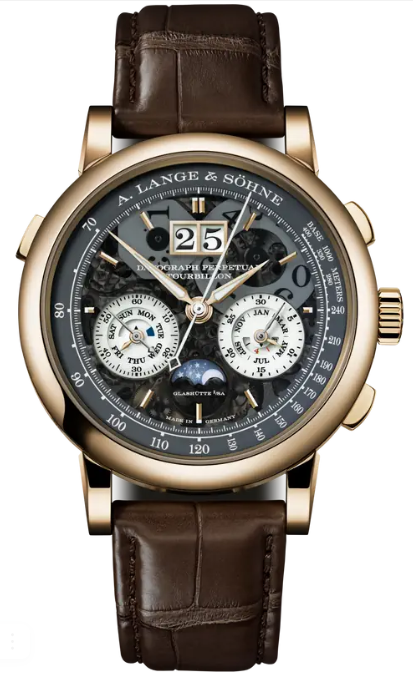 A. Lange & Sohne Saxonia Datograph Perpetual Tourbillon Honeygold lumen