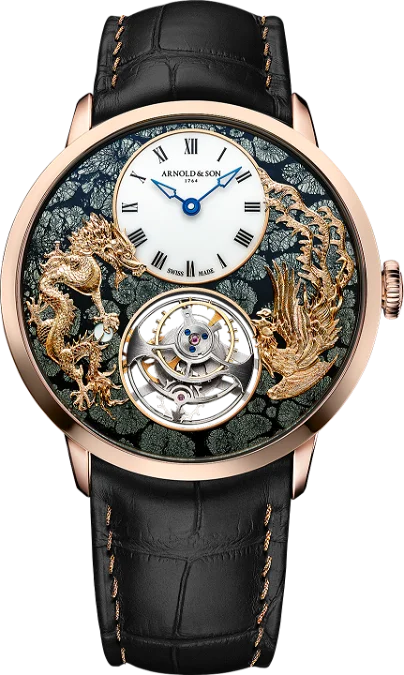 Arnold & Son Chronometry Ultrathin Tourbillon Red Gold Dragon & Phoenix