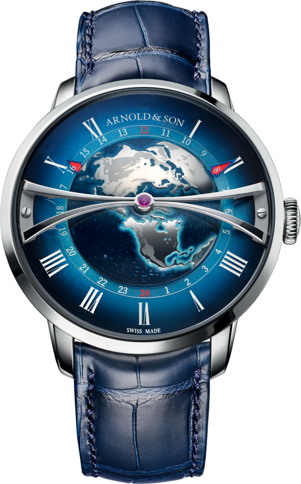 Arnold & Son Globetrotter Steel Blue