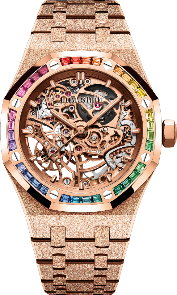 Royal Oak Frosted Gold Double Balance Wheel Openworked