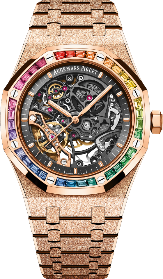 Royal Oak Frosted Gold Double Balance Wheel Openworked