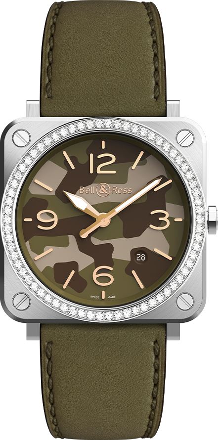 Bell & Ross Instruments BR S Green Camo Diamonds