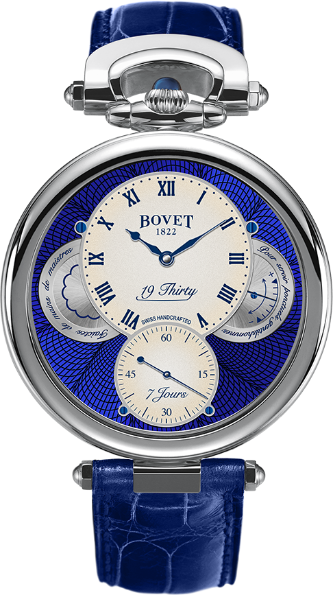 Fleurier The 19Thirty Ivory with Blue Guilloche